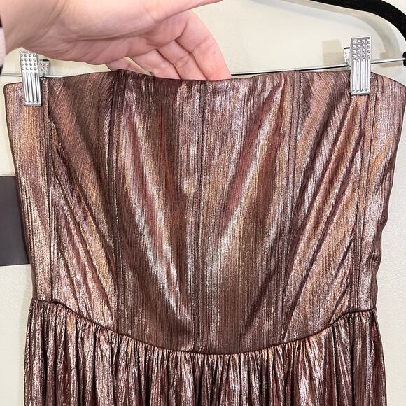 Retrofete Women's Metallic Pink Tube Jaden Strapless Party Dress Gown Small NWT - Picture 7 of 12